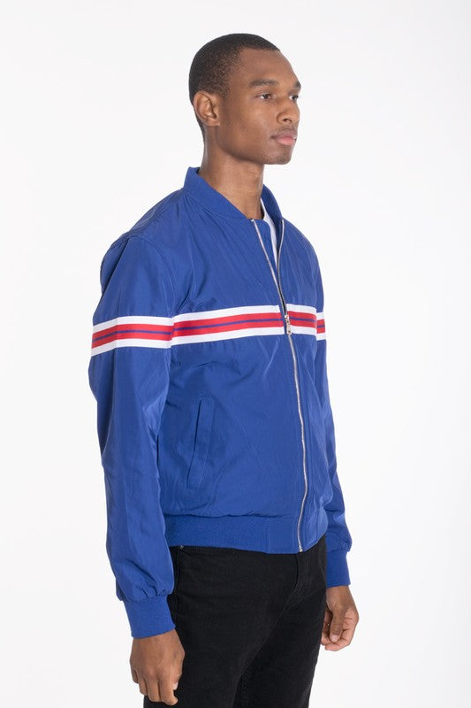 Men's Luxury Woven Taped Bomber Jacket