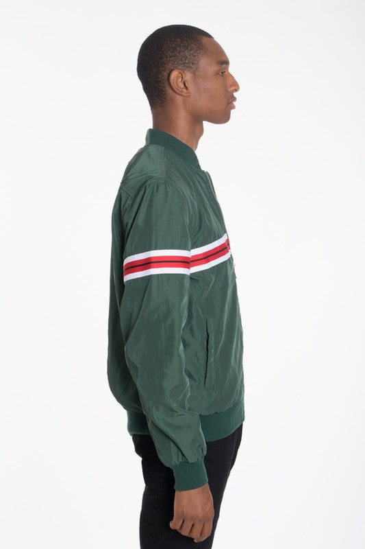 Men's Luxury Woven Taped Bomber Jacket