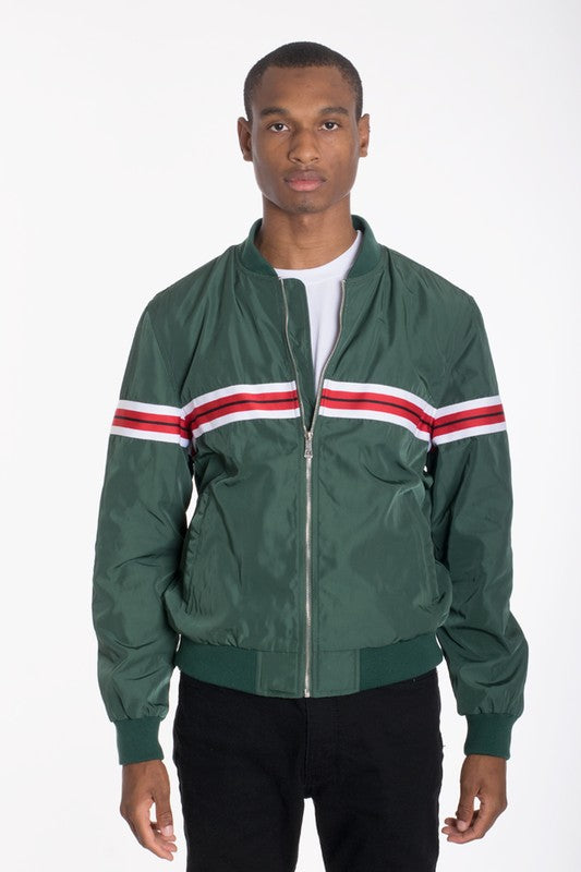 Men's Luxury Woven Taped Bomber Jacket