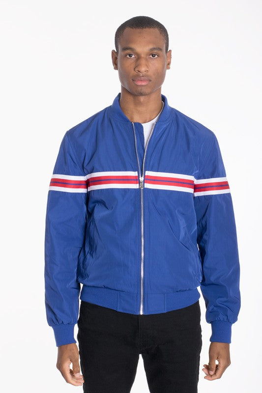 Men's Luxury Woven Taped Bomber Jacket