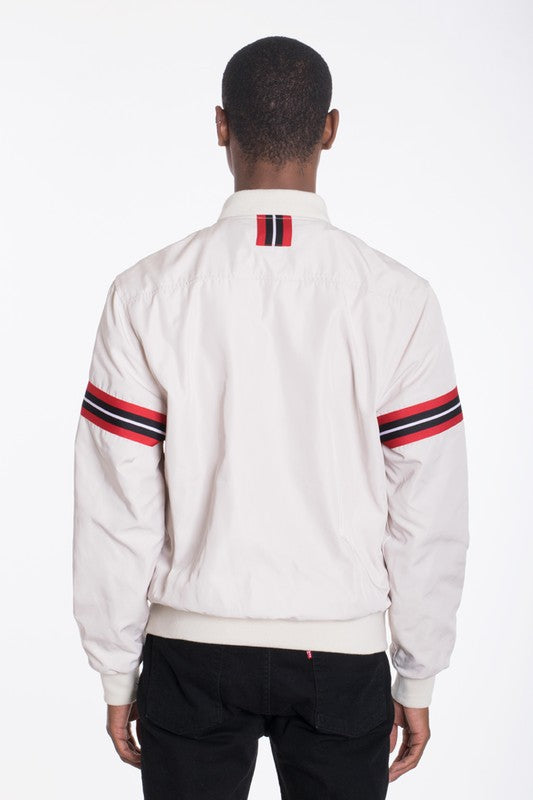 Men's Luxury Woven Taped Bomber Jacket