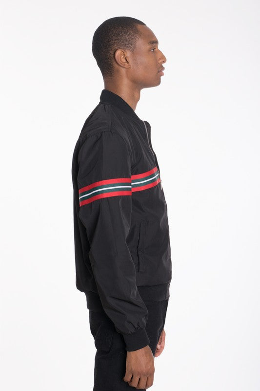 Men's Luxury Woven Taped Bomber Jacket