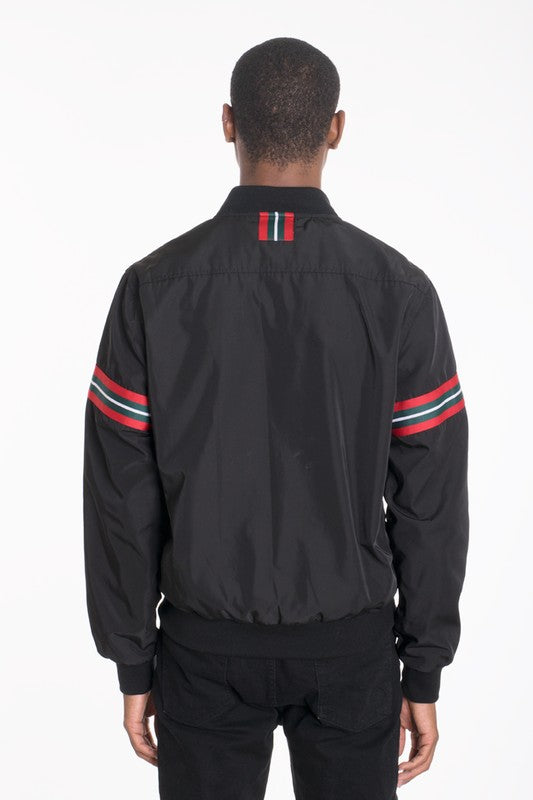 Men's Luxury Woven Taped Bomber Jacket