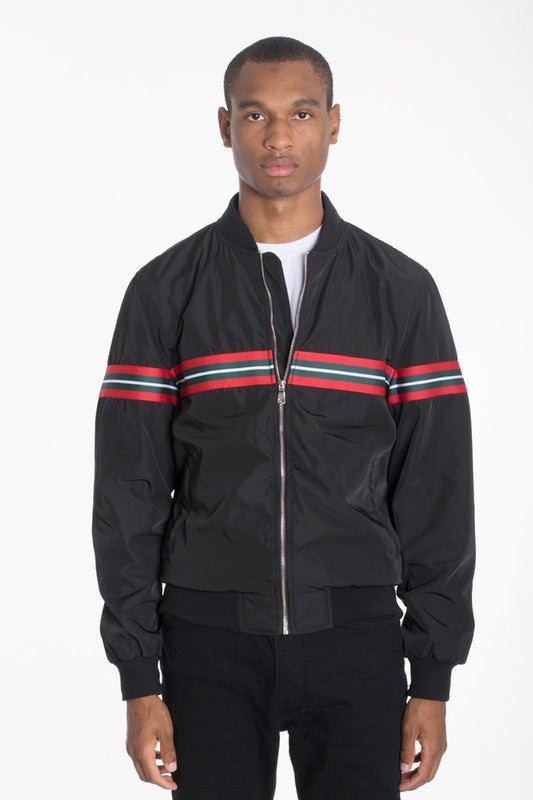Men's Luxury Woven Taped Bomber Jacket
