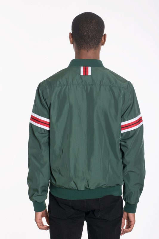 Men's Luxury Woven Taped Bomber Jacket