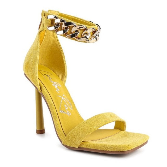 Ship Heeled Chain Strap Sandals