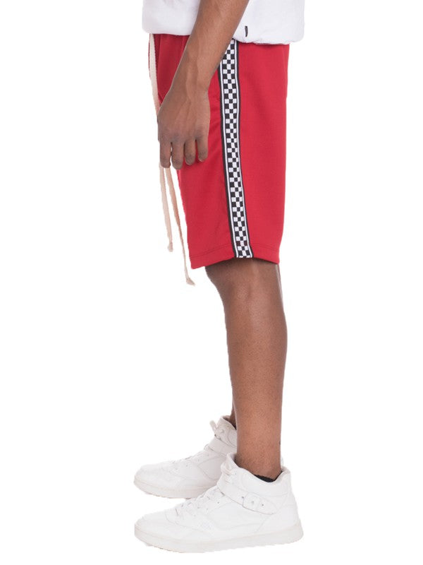 Men's Checkered Stripe Track Shorts