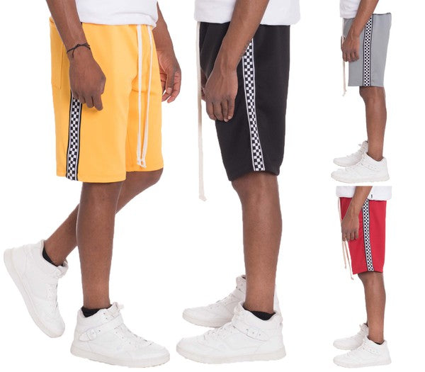 Men's Checkered Stripe Track Shorts