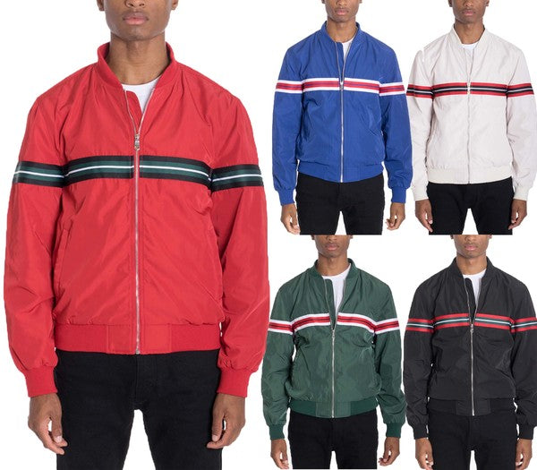 Men's Luxury Woven Taped Bomber Jacket