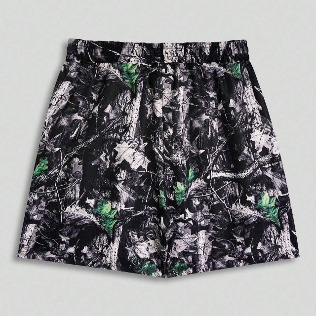 Men's Slogan Graphic Woven Shorts