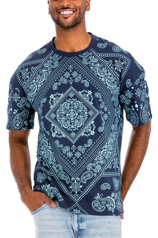Men's Paisley Bandana Print T-Shirt