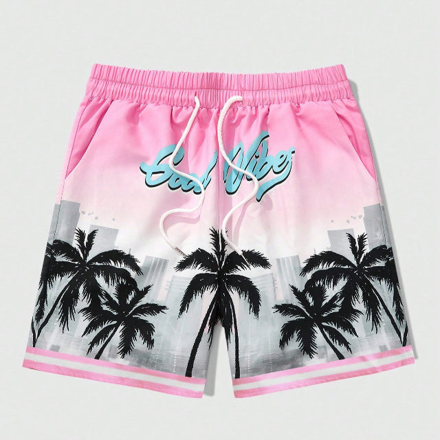 Men's Street Life Coconut Tree Print Shorts