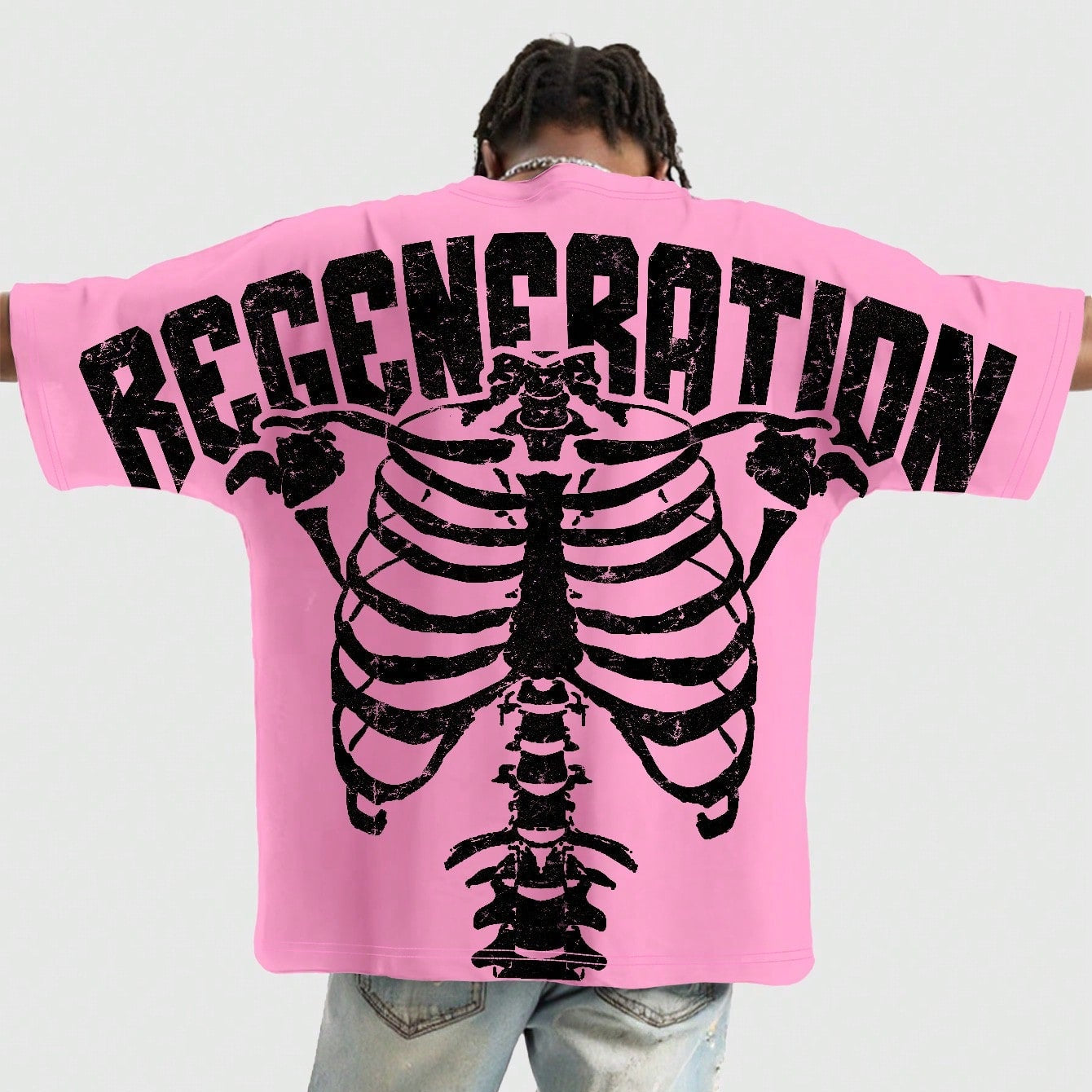 Men's Skull Round Neck Short Sleeve Printed Simple T-Shirt