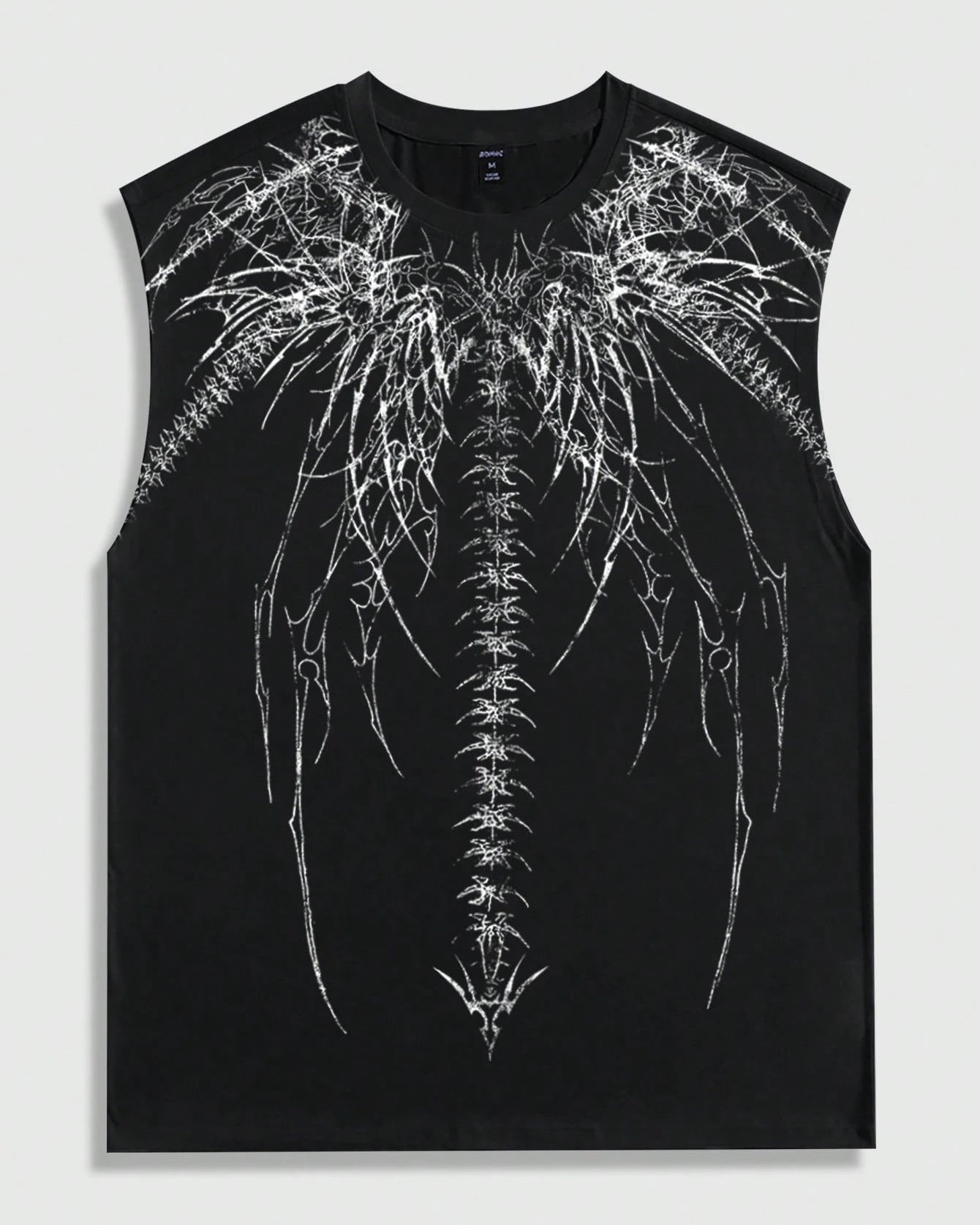 Men's Goth Skeleton Print Casual Crew Neck Tank Top