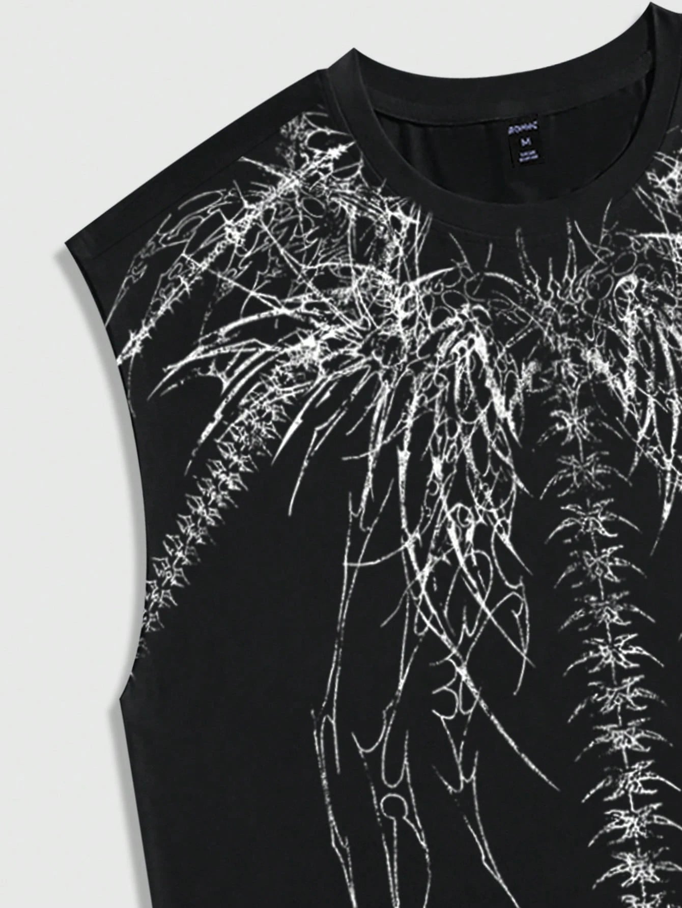 Men's Goth Skeleton Print Casual Crew Neck Tank Top