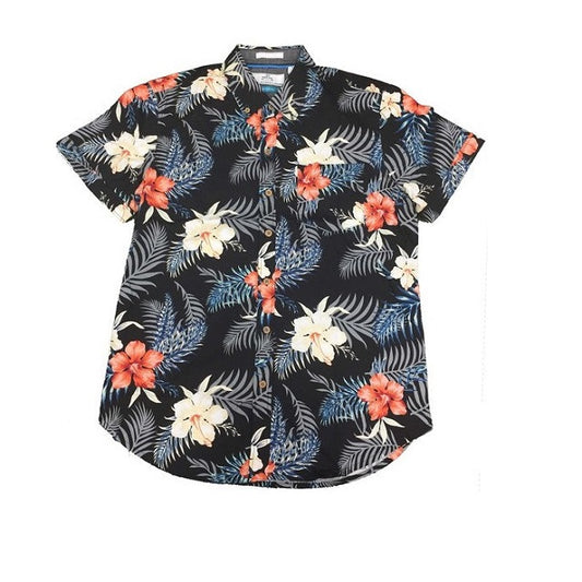 Men's Floral Hawaiian Button Down Casual Shirt