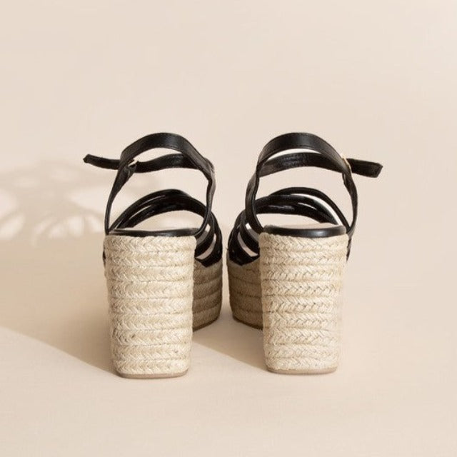 Wicker Wedge Platform Sandals