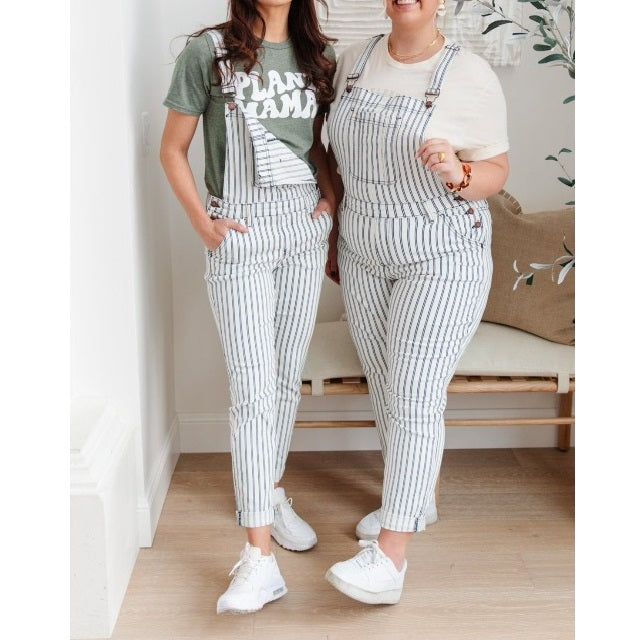 Railroad Stripe Overalls Jumper