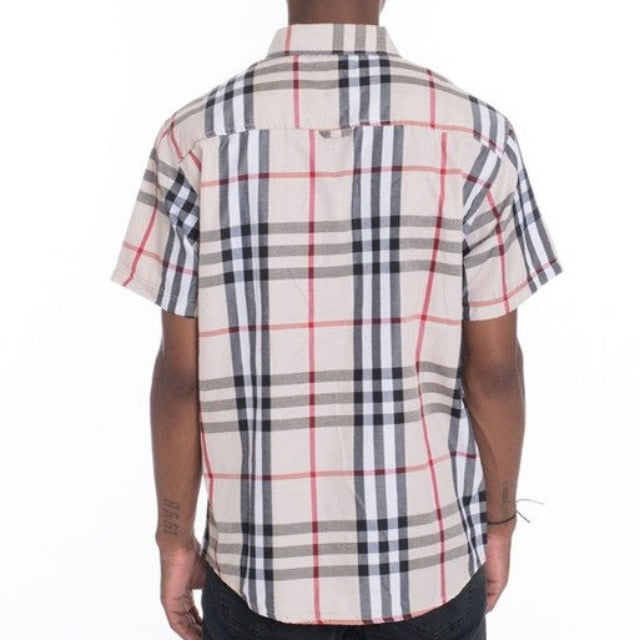 Men's Casual Short Sleeve Checker Shirts