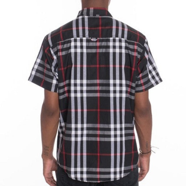Men's Casual Short Sleeve Checker Shirts