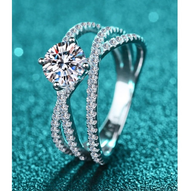 1 Carat Diamond Crisscross Ring