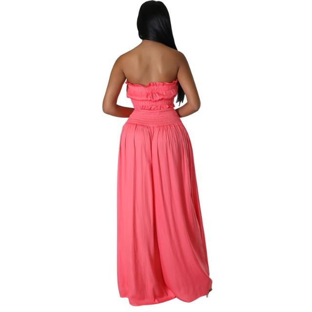 Women's Two Piece Bralette & Wide Leg Pants Set