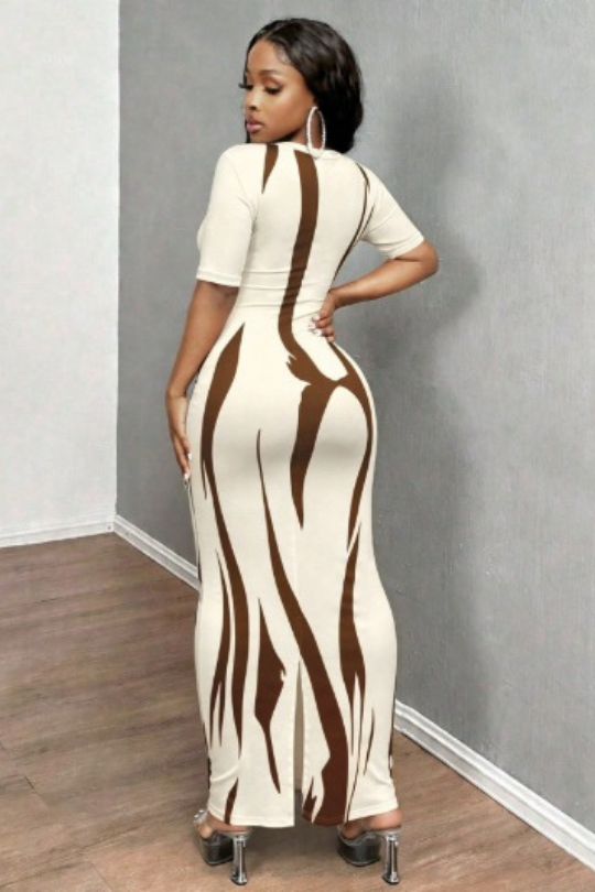 Women's Floral Print Bodycon Maxi Dress
