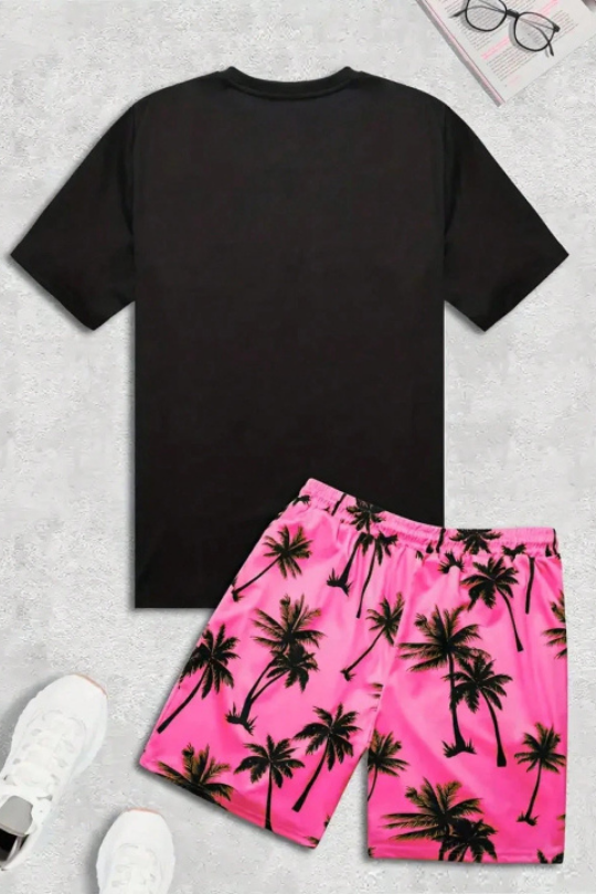 Men's Summer Casual 2 Piece Tee and Short Set