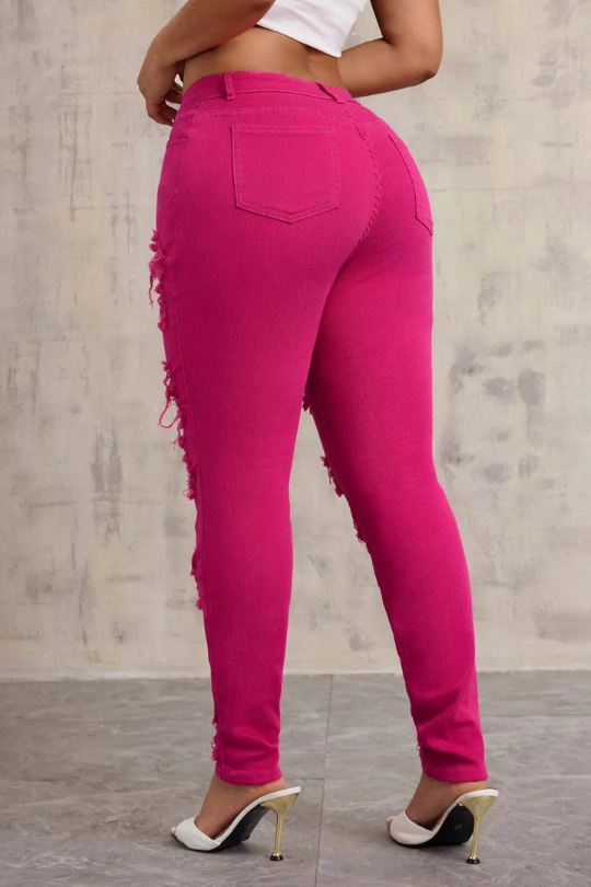 Women's Stylish Cotton Distressed Jeans