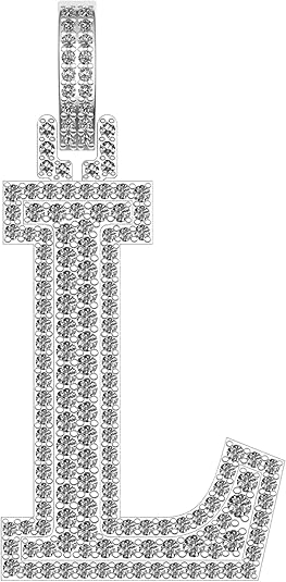 White Gold Plated Moissanite Diamond Initial Necklace A To Z Alphabet