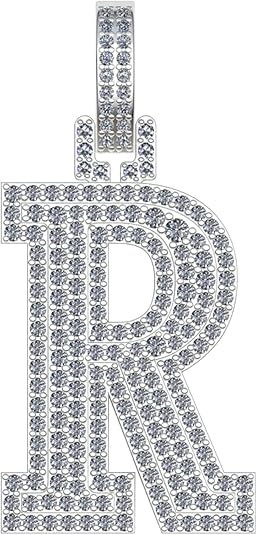 White Gold Plated Moissanite Diamond Initial Necklace A To Z Alphabet