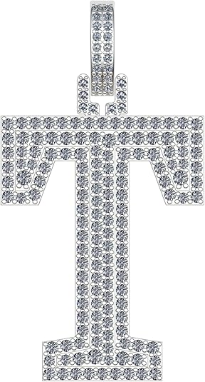 White Gold Plated Moissanite Diamond Initial Necklace A To Z Alphabet