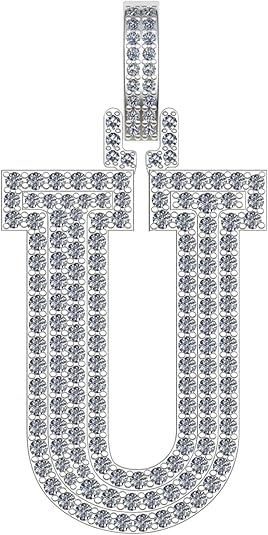 White Gold Plated Moissanite Diamond Initial Necklace A To Z Alphabet