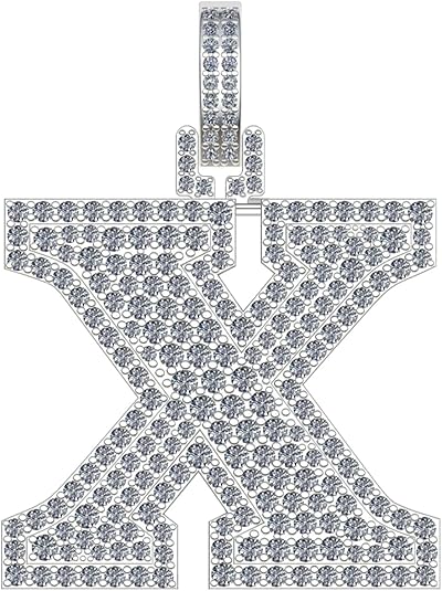 White Gold Plated Moissanite Diamond Initial Necklace A To Z Alphabet