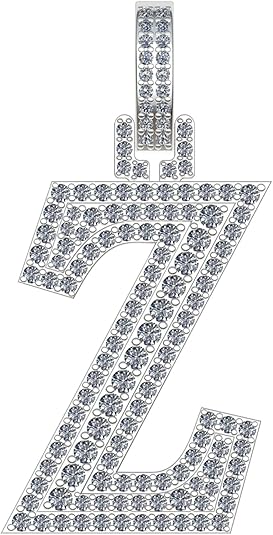 White Gold Plated Moissanite Diamond Initial Necklace A To Z Alphabet