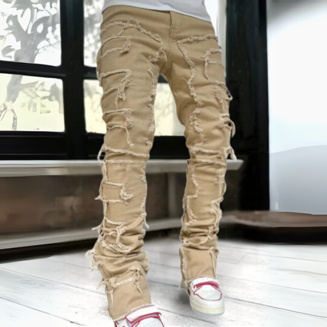 Men's Fully Ripped Frayed Distressed Jeans