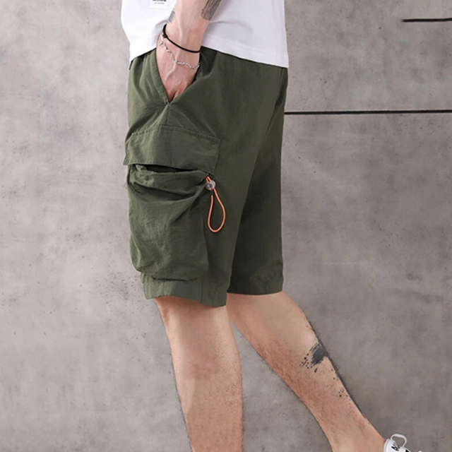 Men's Canvas Drawstring Cargo Shorts