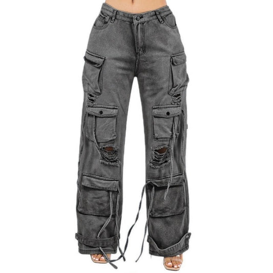 Women's Denim Cargo Rack Pants