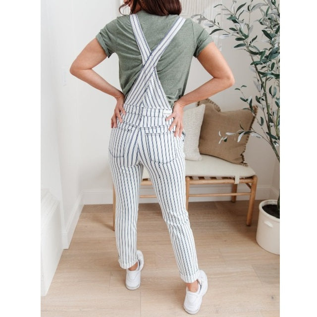 Railroad Stripe Overalls Jumper