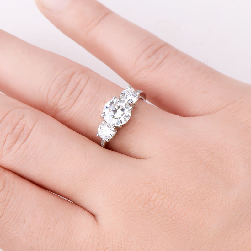 3 Carat Lab Grown Sterling Silver Ring