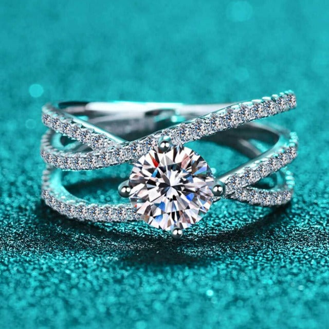 1 Carat Diamond Crisscross Ring