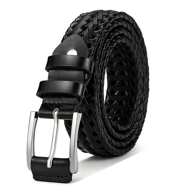 Men's Leather Woven Braided Belts