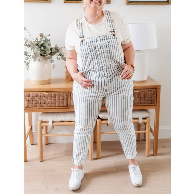 Railroad Stripe Overalls Jumper
