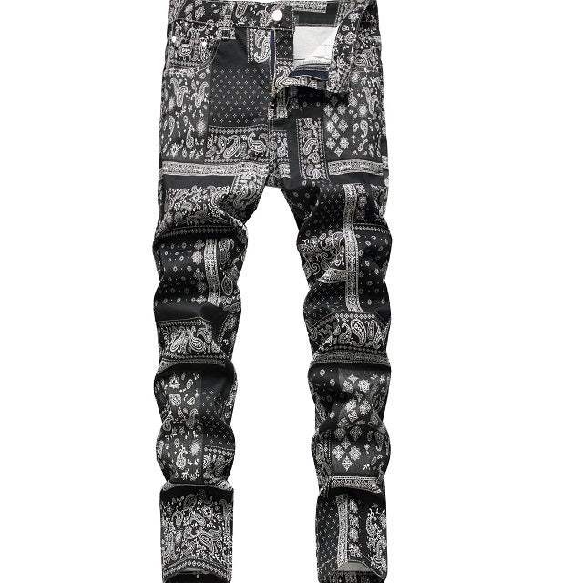 Men's Scarf Print Jeans