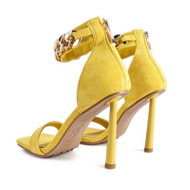 Ship Heeled Chain Strap Sandals