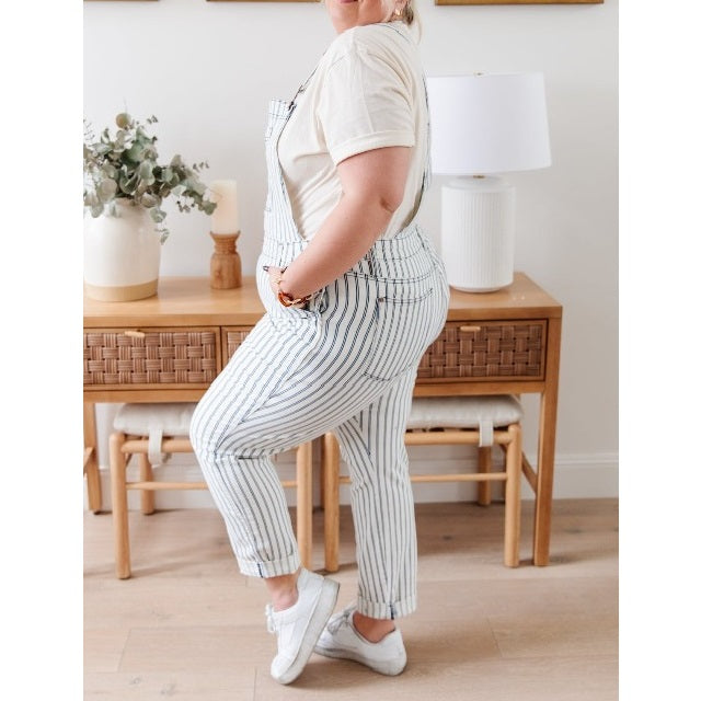 Railroad Stripe Overalls Jumper