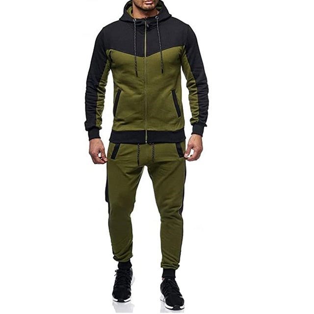 Men's Full Zip Sweatsuit Outdoor Jogging Tracksuits
