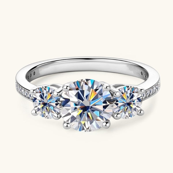 3 Carat Lab Grown Sterling Silver Ring