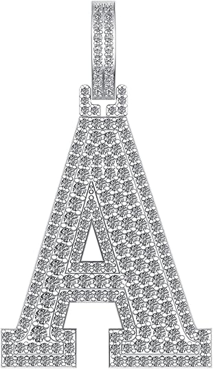White Gold Plated Moissanite Diamond Initial Necklace A To Z Alphabet
