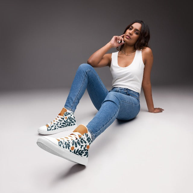 Women’s High Top Abstract Canvas Sneakers